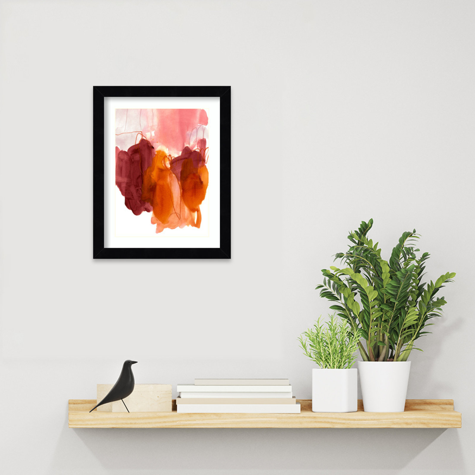 Orelia "Abstract Painting X" Print, Black, 13" H x 11" W