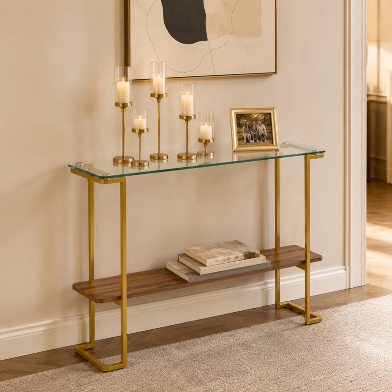 Console en verre pour le salon