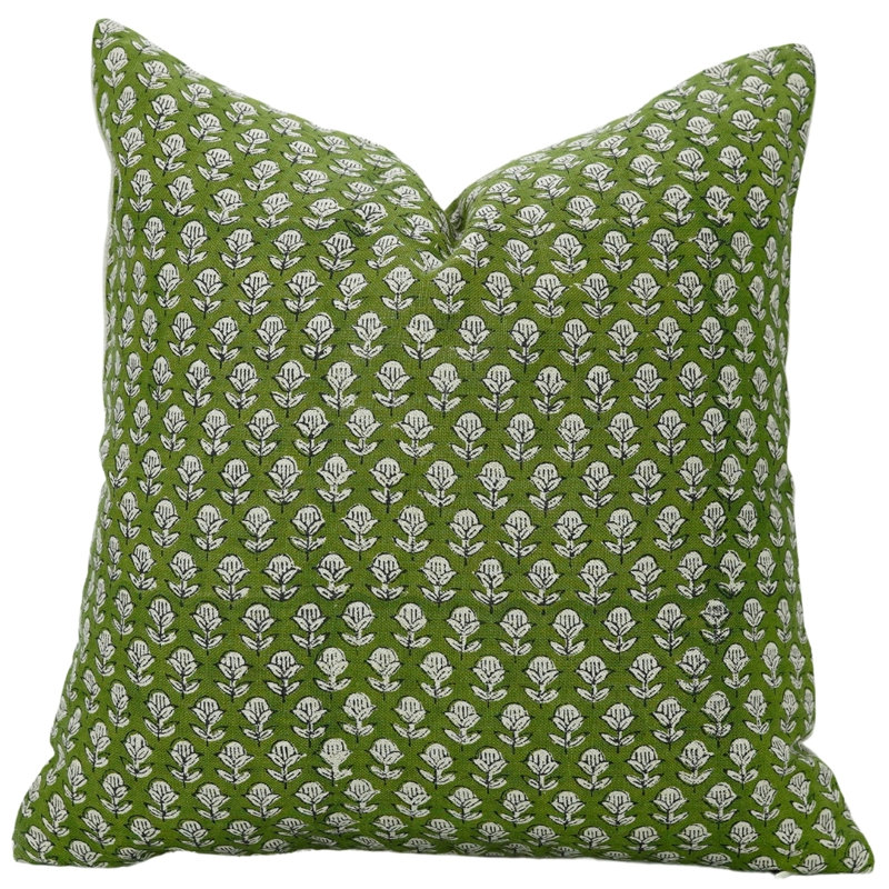 Housse de coussin en coton Floral, H 20 po x l 14 po