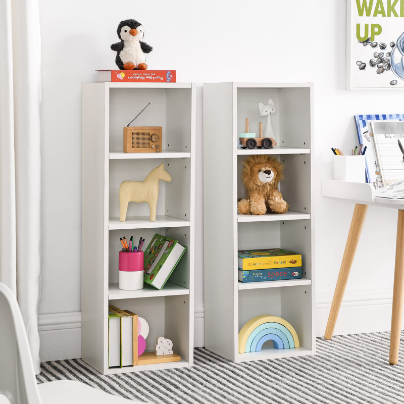 Multifunctional 8 - Tier Media Tower Rack, Double Bookcase For Cd Storage In Home Office, Adjustable Shelves, Waterproof And Effortless Assembly, 3A Standard Tall Narrow With Shelves Slim Cabinet,