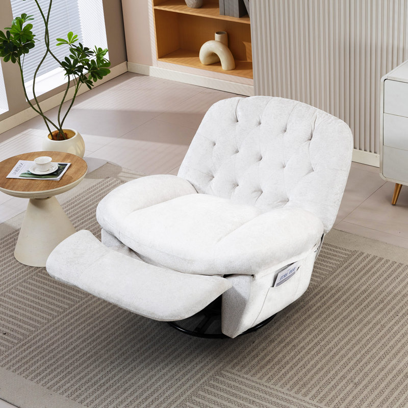 91cm Wide Velvet Swivel, Beige Velvet