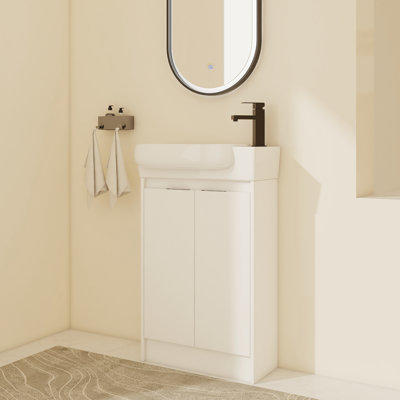 Meuble-lavabo sur pied simple 23 po avec comptoir en céramique