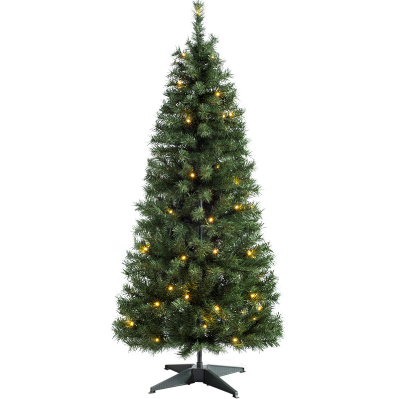Lighted Artificial Fir Christmas Tree, 4.99ft H x 2.17ft W x 2.17ft D