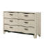 Ensemble de chambre à coucher 4 pièces, commode, commode et 2 tables de chevet Rosso de finition blanche et brun foncé avec motif à vagues pour les chambres de rangement modernes