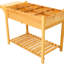 Lit de jardin surélevé en bois avec table pliable et espace pour diverses plantes de jardinage plantation côté 8 zones de culture séparées-1670616656