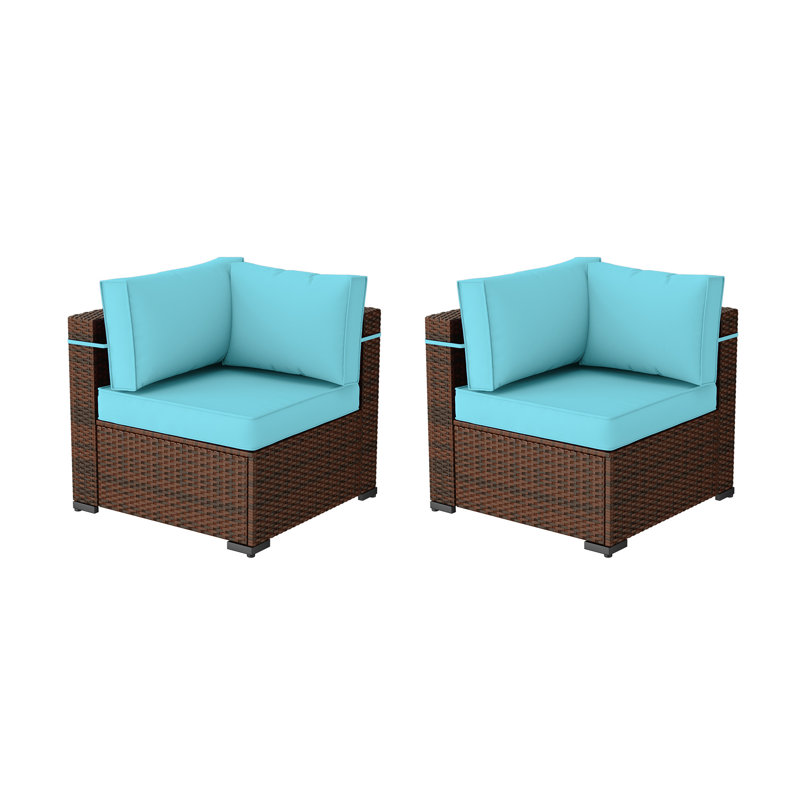 Wicker Outdoor Patio Sofa, Blue
