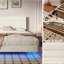 Base de lit plateforme, lit à lumières DEL avec tête de lit tapissier avec station de charge, sommier à lattes, aucun sommier requis,-1299687383-1299687380
