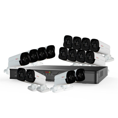 Home Imports Emporium 33 Piece Ultra HD Surveillance System for Residential and Commercial Security with 4 Megapixel Bullet Cameras and 8TB Storage in Black