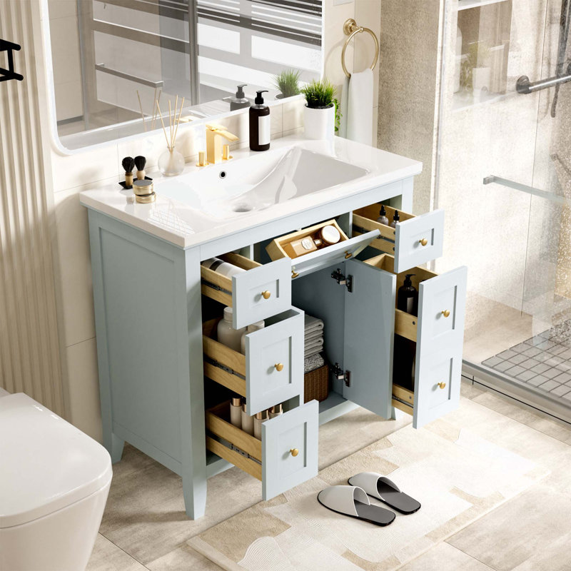 Stassa 36'' Bathroom Vanity with Resin Top