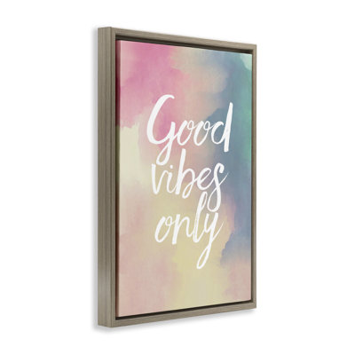 Good Vibes Only Ombre Floater Canvas by Louise Carey