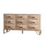 Commode 9 tiroirs, commodes et commodes modernes, meuble télé, commode en bois clair pour chambre à coucher, salon, couloir