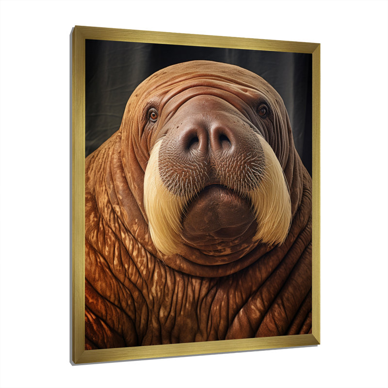 Art mural sur toile Walrus, H 40 po x l 30 po x P 1,5 po, Cadre doré à une seule photo