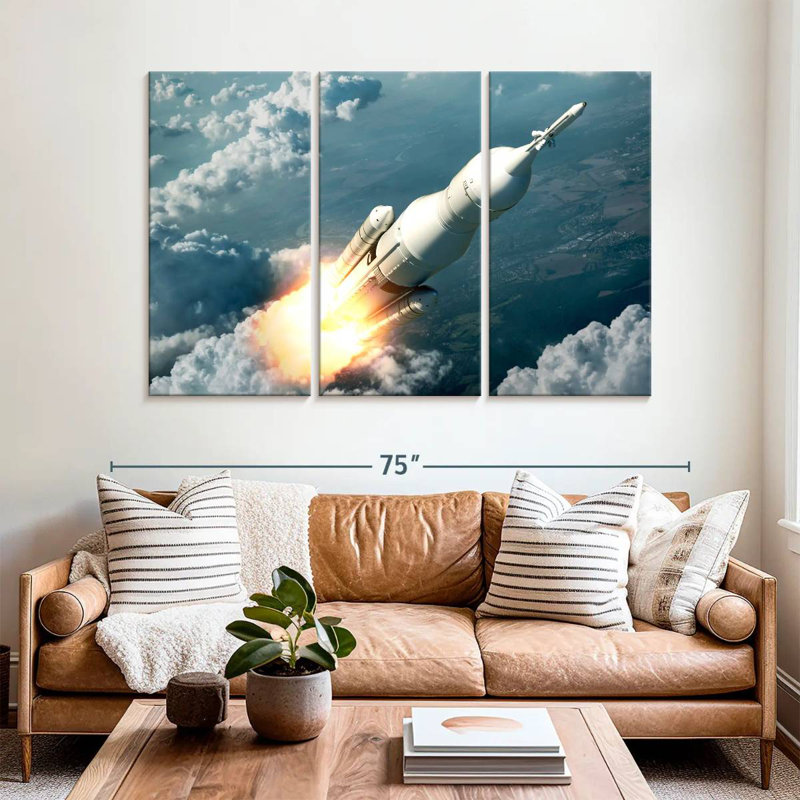 Oberle Spaceship Launching, 42" H x 65" W
