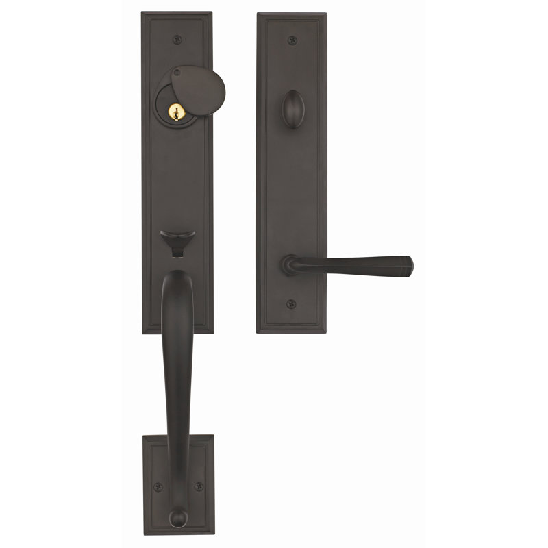 Ensemble de poignées de qualité supérieure avec pêne dormant cylindrique simple, levier de porte et rosette San Jose