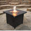 Foyer de table en acier au propane / gaz naturel en acier, l 30 po x H 25 po, 50 000 BTU, thermolaqué noir