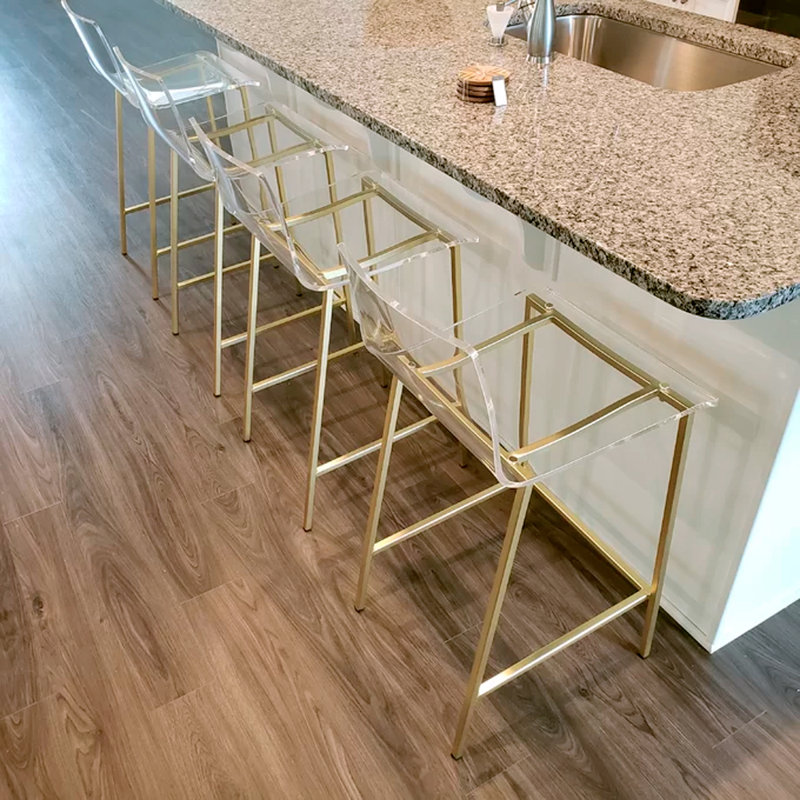 Izidora Counter Stool with Metal Frame, Gold