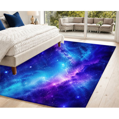 Tapis Galaxy Nebula, motif de ciel étoilé cosmique, design artistique, lavable en machine, antidérapant, décoration intérieure moderne pour salon, chambre, salle de jeux, studio, appartement