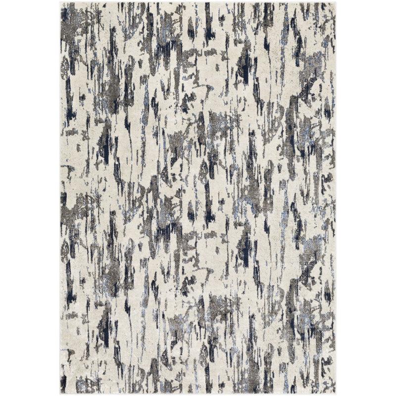 Tapis gris anthracite / beige Halt Whistle, Rectangle 9 pi 3 po x 12 pi 3 po