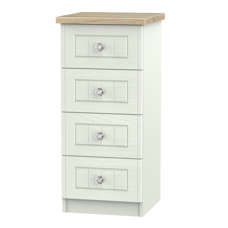 Fully Assembled Zenfield 4 Drawer, Kashmir Ash/Bordeaux Oak