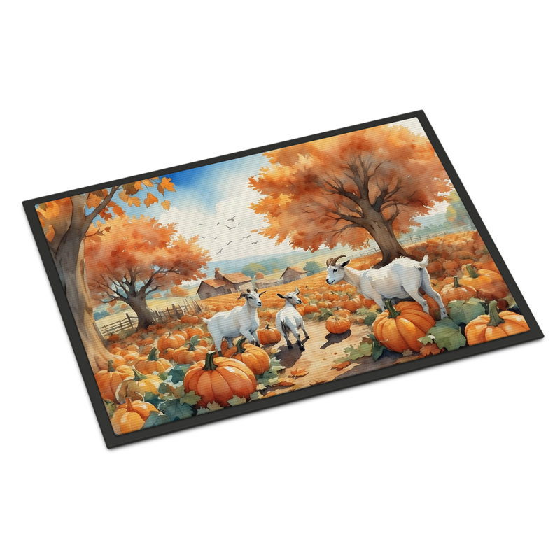 Autumn Goats Doormat, 24" W x 36" L