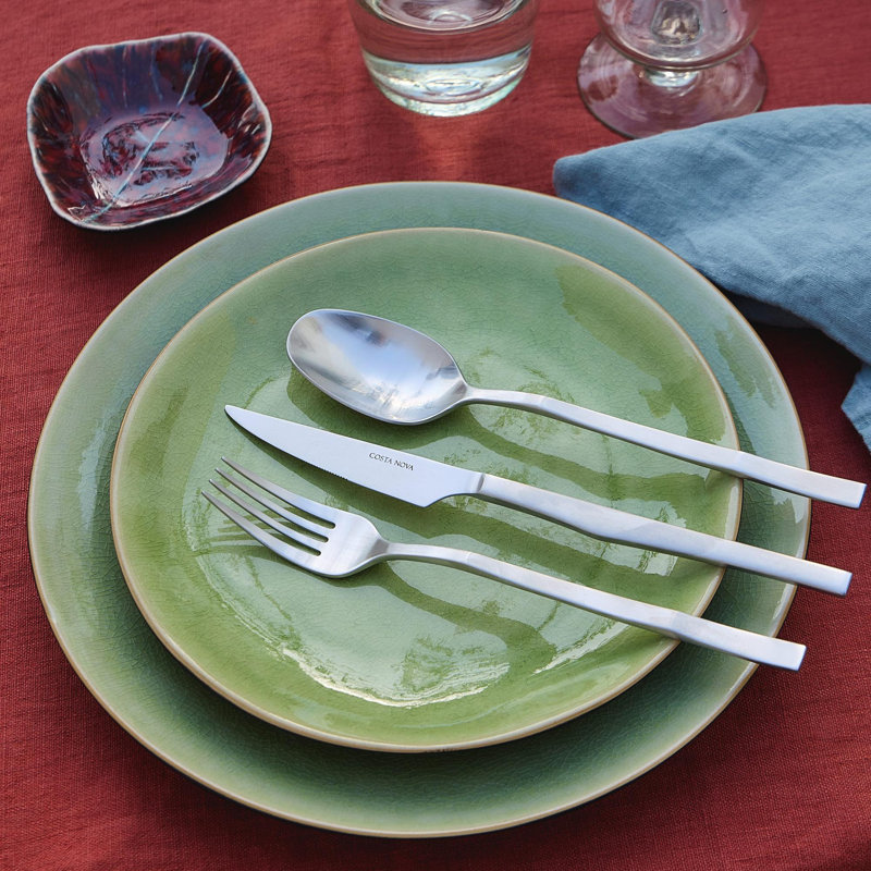 Ramo Flatware 5 Pieces, Brushed Silver