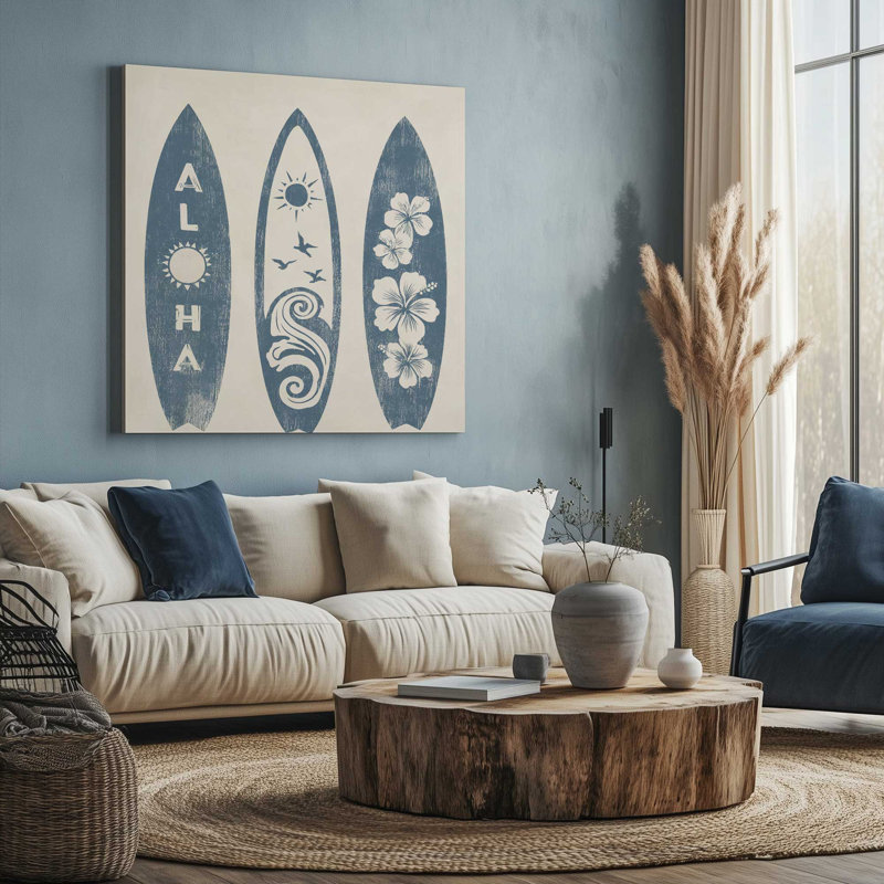 Aloha Surf Trio, ensemble d'impression sur toile carrée, Toile tendue, Toile tendue, 12" H x 12" W
