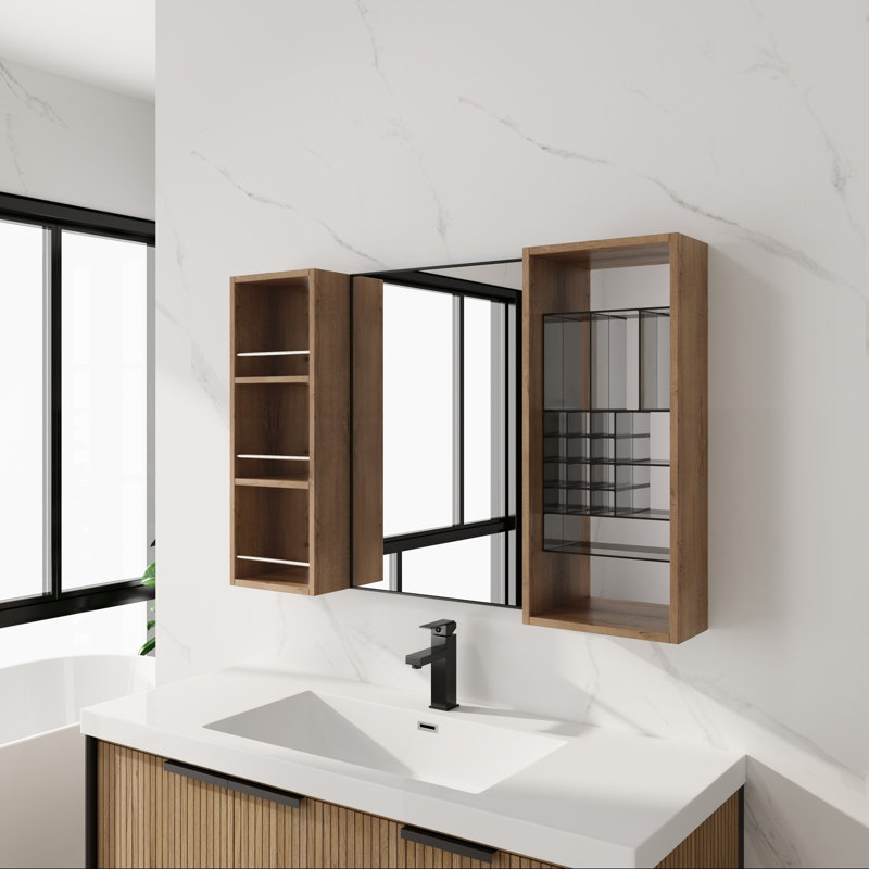 Armoire de salle de bain avec miroir et rangement