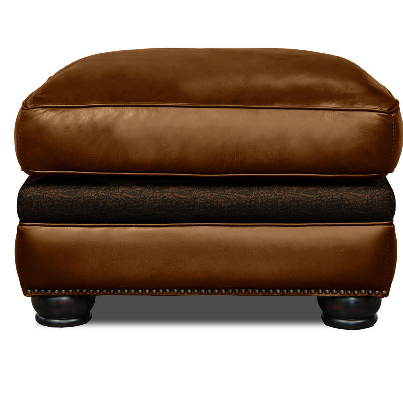 Bethesda Leather Ottoman, Nutmeg, Yes, Camel (Maestro Artisano)