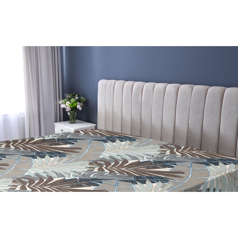 Drap-housse Ambesonne, Amande, vert, taupe chaud / floral, Drap-housse très grand californien