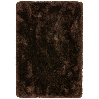 Plush Deep Pile Shaggy Chocolate Rug