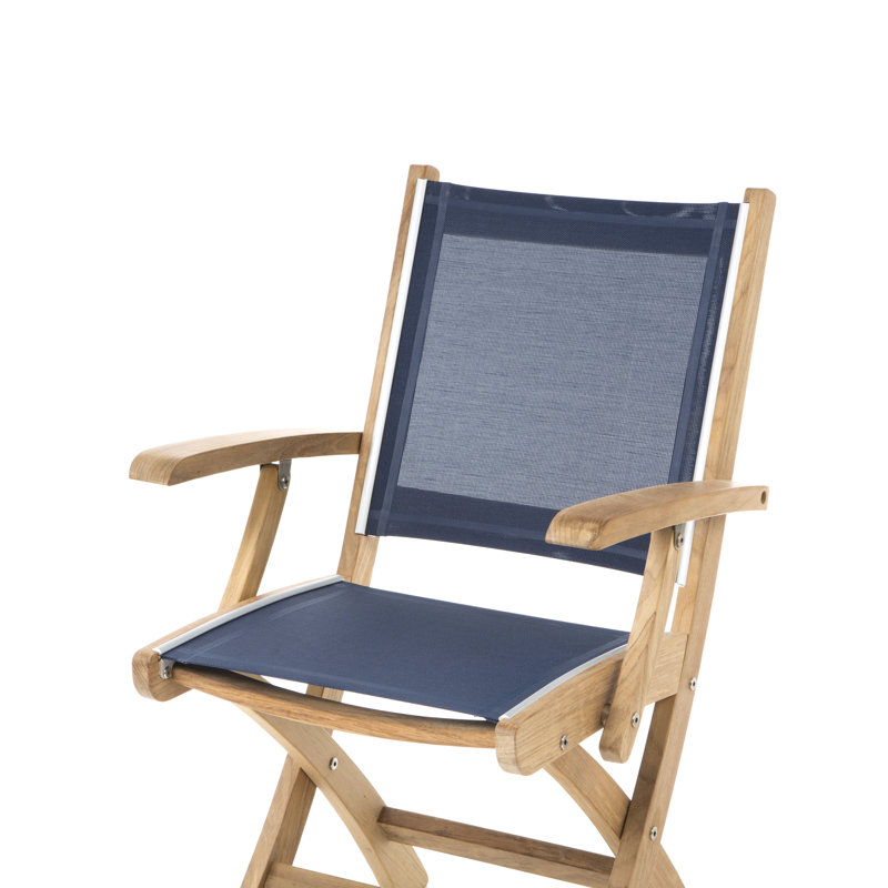 St. Tropez Outdoor Teak Dining Armchair, Blue