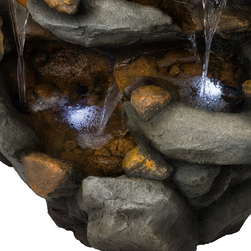 Glenville Weather Resistant Fountain with Light, 27"L x 20"W x 50"H