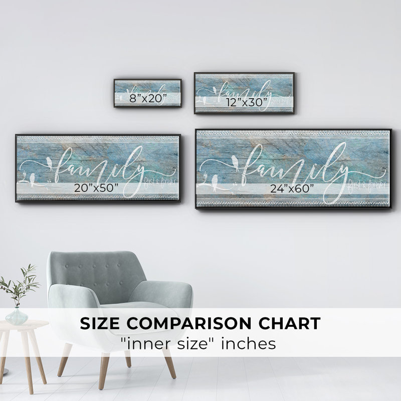 Family First- Framed Canvas, 20" H x 50" W