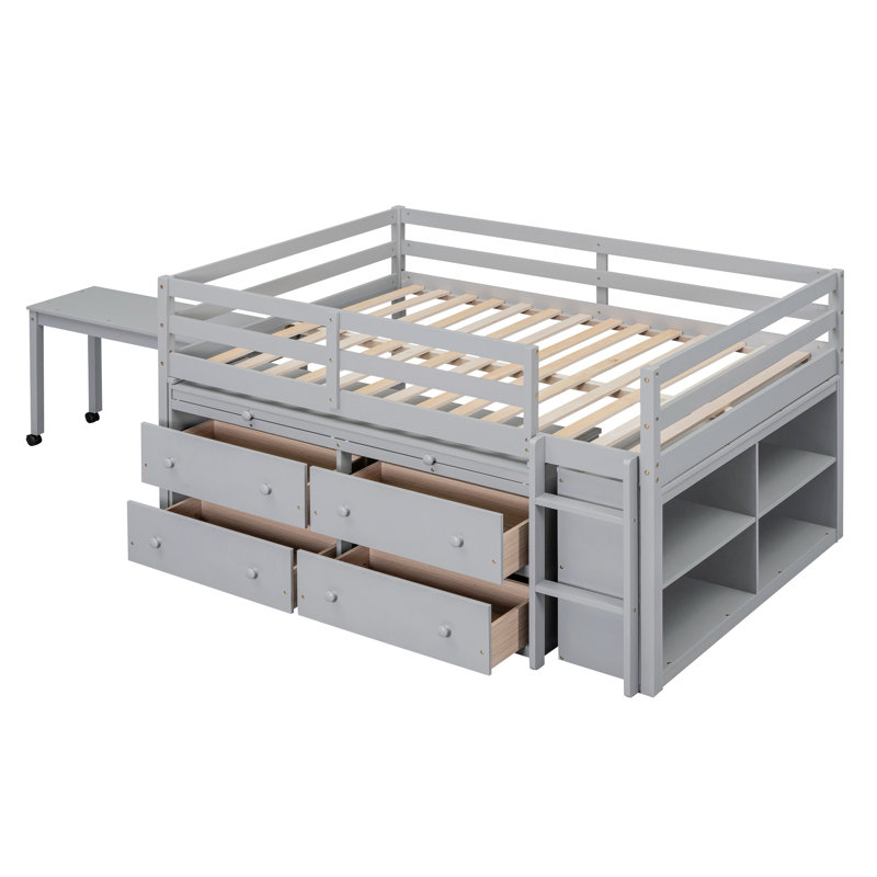 Lit plateforme Janessah, Gris
