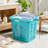 Teal 2-Bushel Plastic Laundry Baskets With Silver Handles — Diamond-Patterned Ventilation Design (Set Of 2)