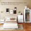 Chappel High Gloss 3 Piece Trio Bedroom Furniture Set with Wardrobe White