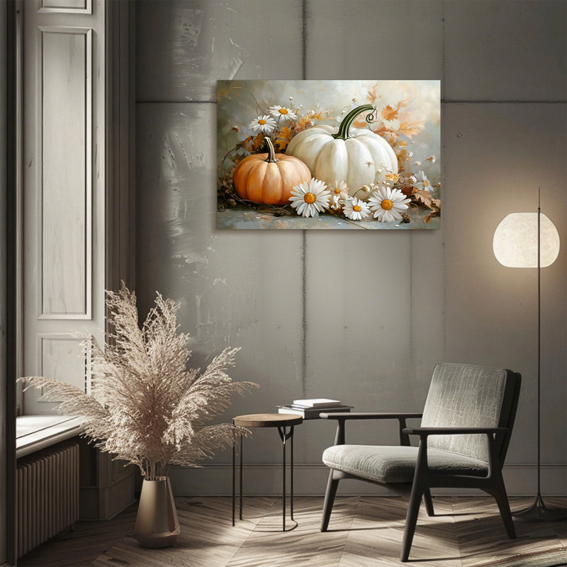 Art mural rétro de citrouille d'Halloween, H 12 po x l 16 po