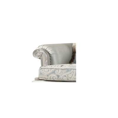 Canapé de style traditionnel Melrose au fini argent brossé en bois