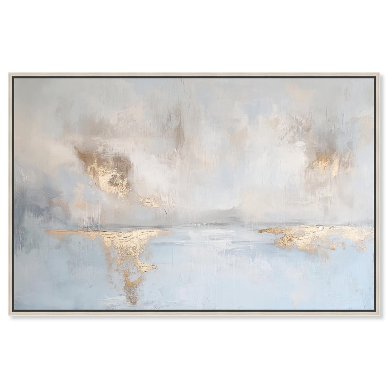 «Erosion Canvas Coastal Abstracts» par Art Remedy, Encadrement argenté, H 31 po x l 46 po x P 2 po