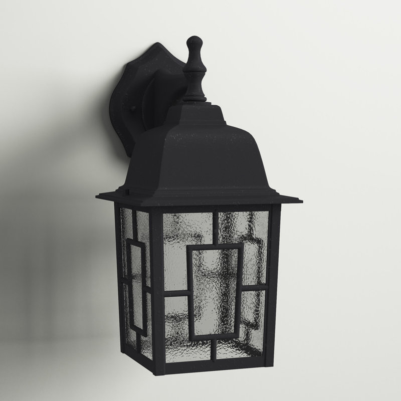 Enloe 1-Light Weather Resistant Outdoor Wall Lantern, Textured Black
