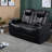 Premium Leather Recliner Sofa, Black Modern Comfort For Home Theater