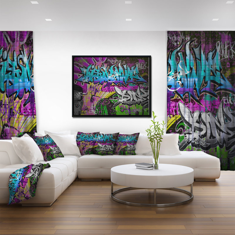 «Graffiti Wall Urban», reproduction d'impression sur toile tendue, H 12 po x l 20 po x P 1 po