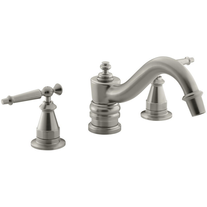 Garniture de robinet de bain antique pour valve à haut débit à fixer sur le plateau avec poignées levier, valve non incluse
