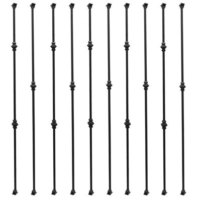 10Pcs Balustres en fer à double articulation 1/2 "carré en métal avec chaussures pivotantes
