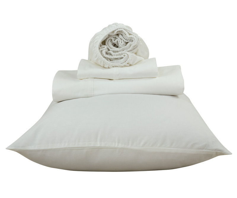 Ensemble de draps 400 fils Organic, Ensemble de draps pour grand lit avec 2 taies d'or