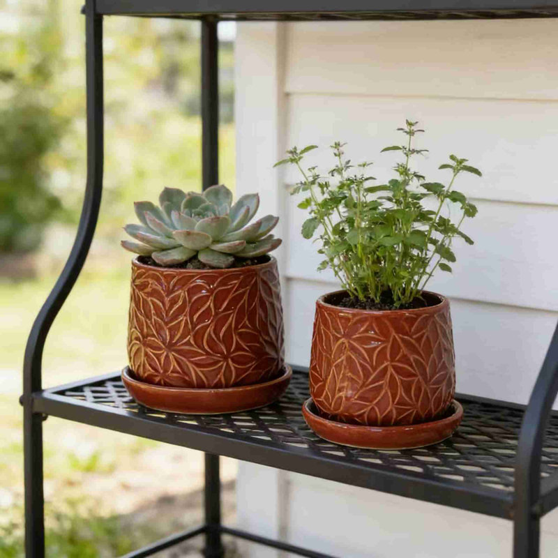 High-quality ceramic flower pots, Red