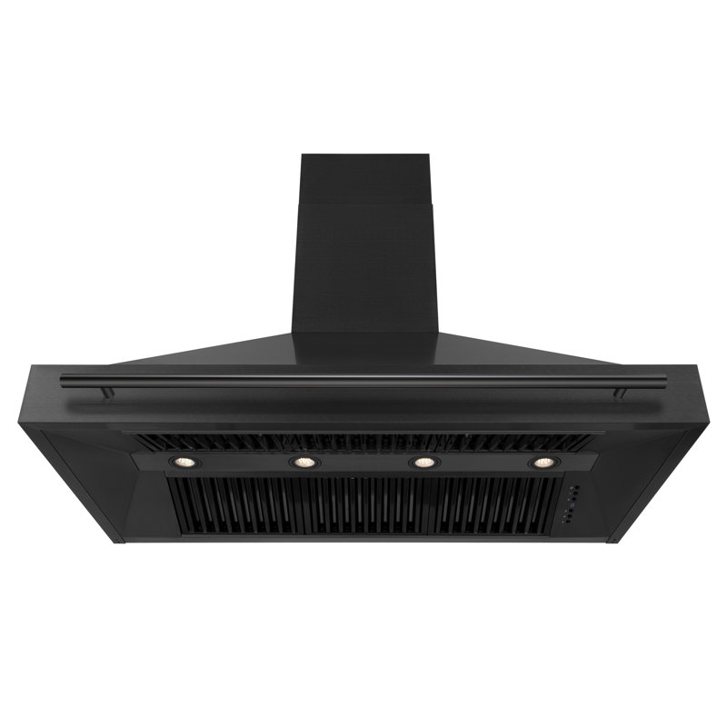 ZLINE 48" Black Stainless Steel Range Hood with Black Stainless Steel Handle