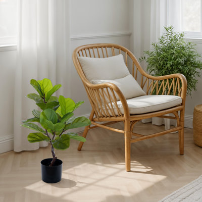 27" Green Potted Real Touch Fiddle Leaf