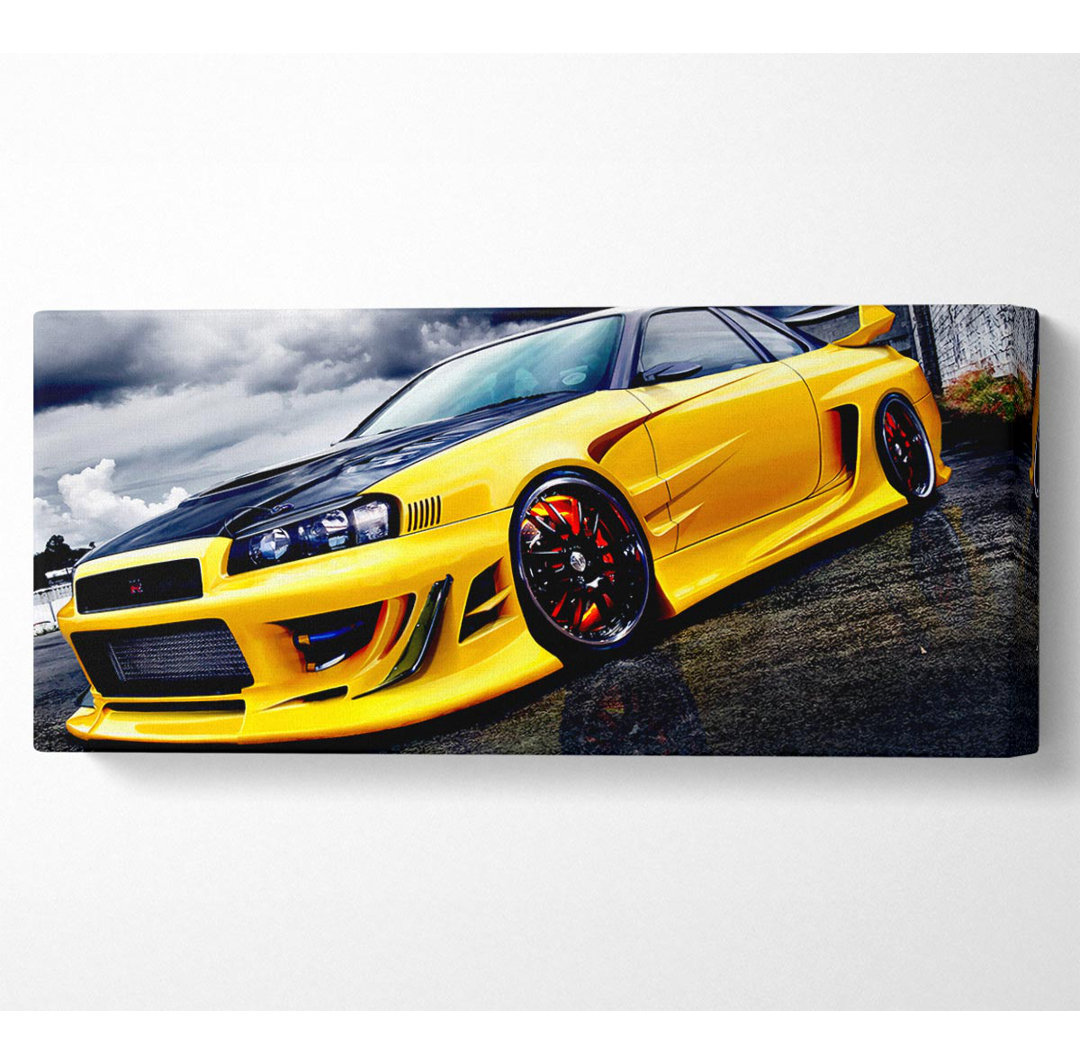 Nissan Skyline Gelb - Kunstdrucke auf Leinwand