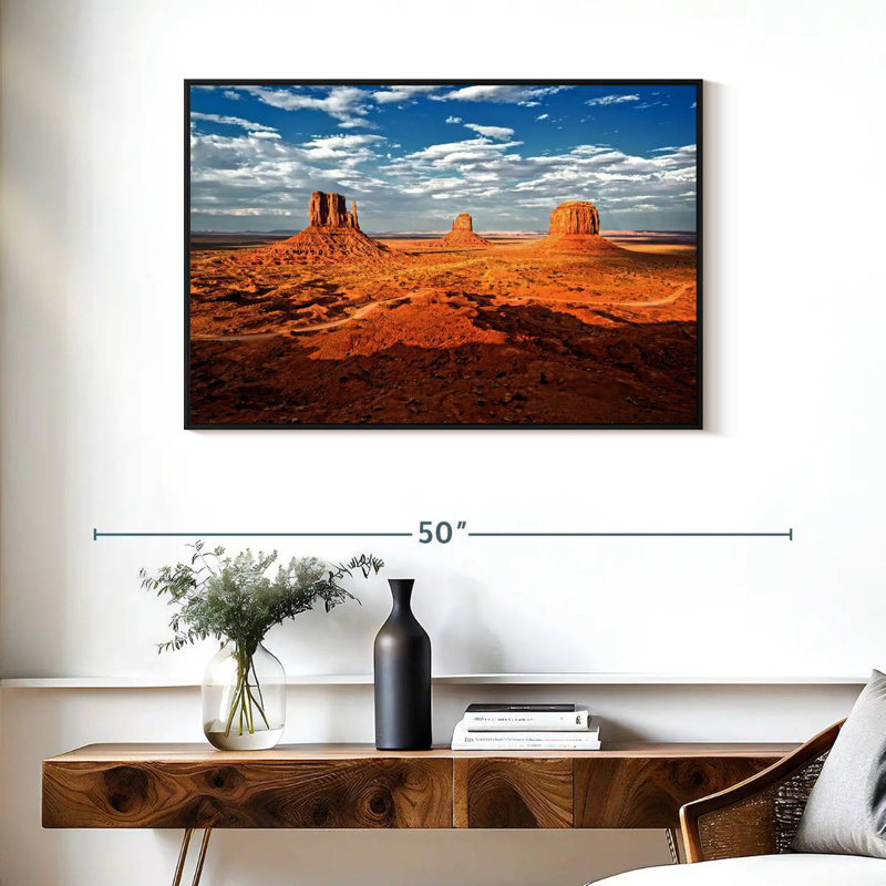 Monument Valley I, Cadre flottant noir, 37 po x 25 po